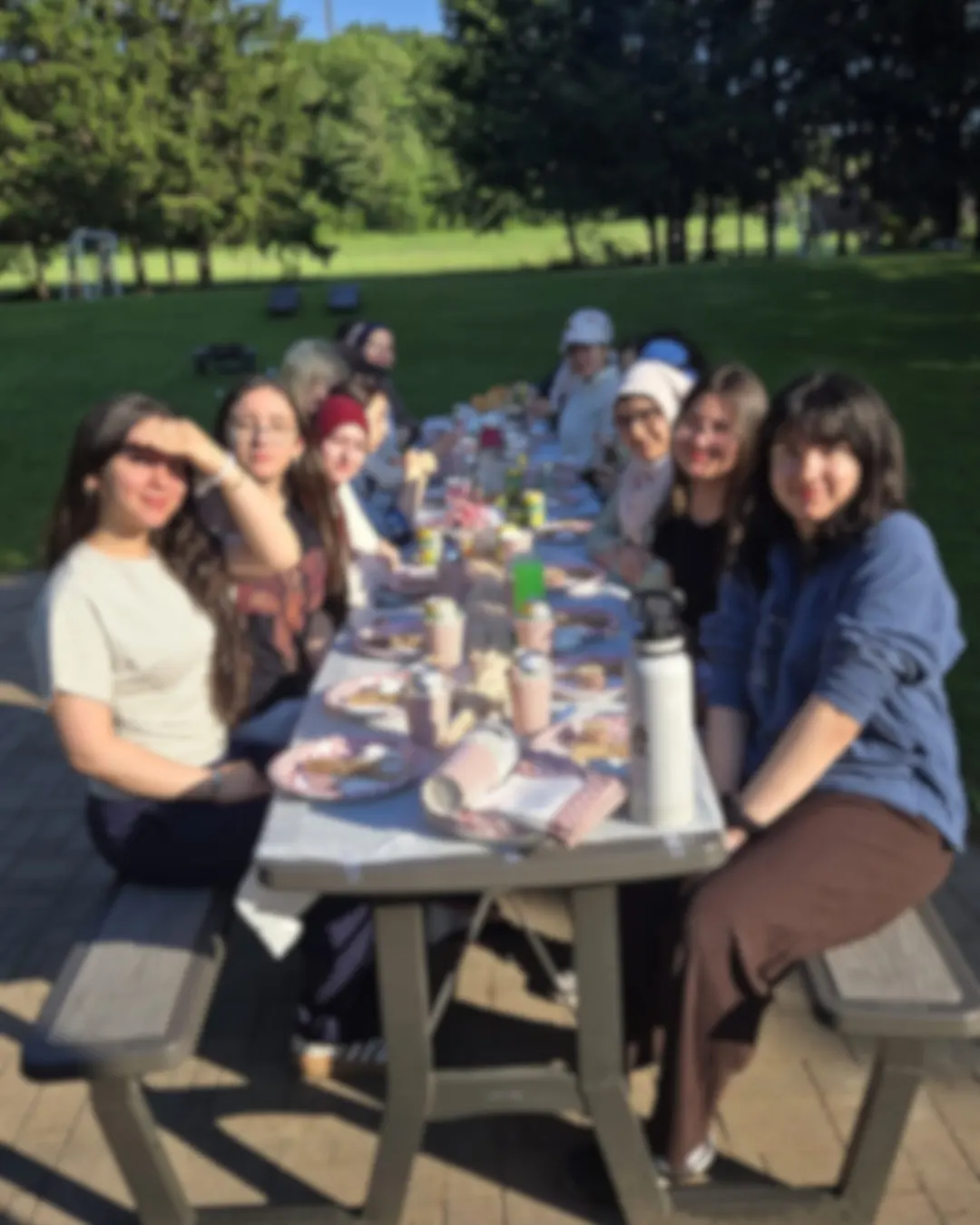 University Students Barbecue Gathering Female university students gathering in the GRFS garden for a barbecue program organized by the GRFS Mentorship Team.