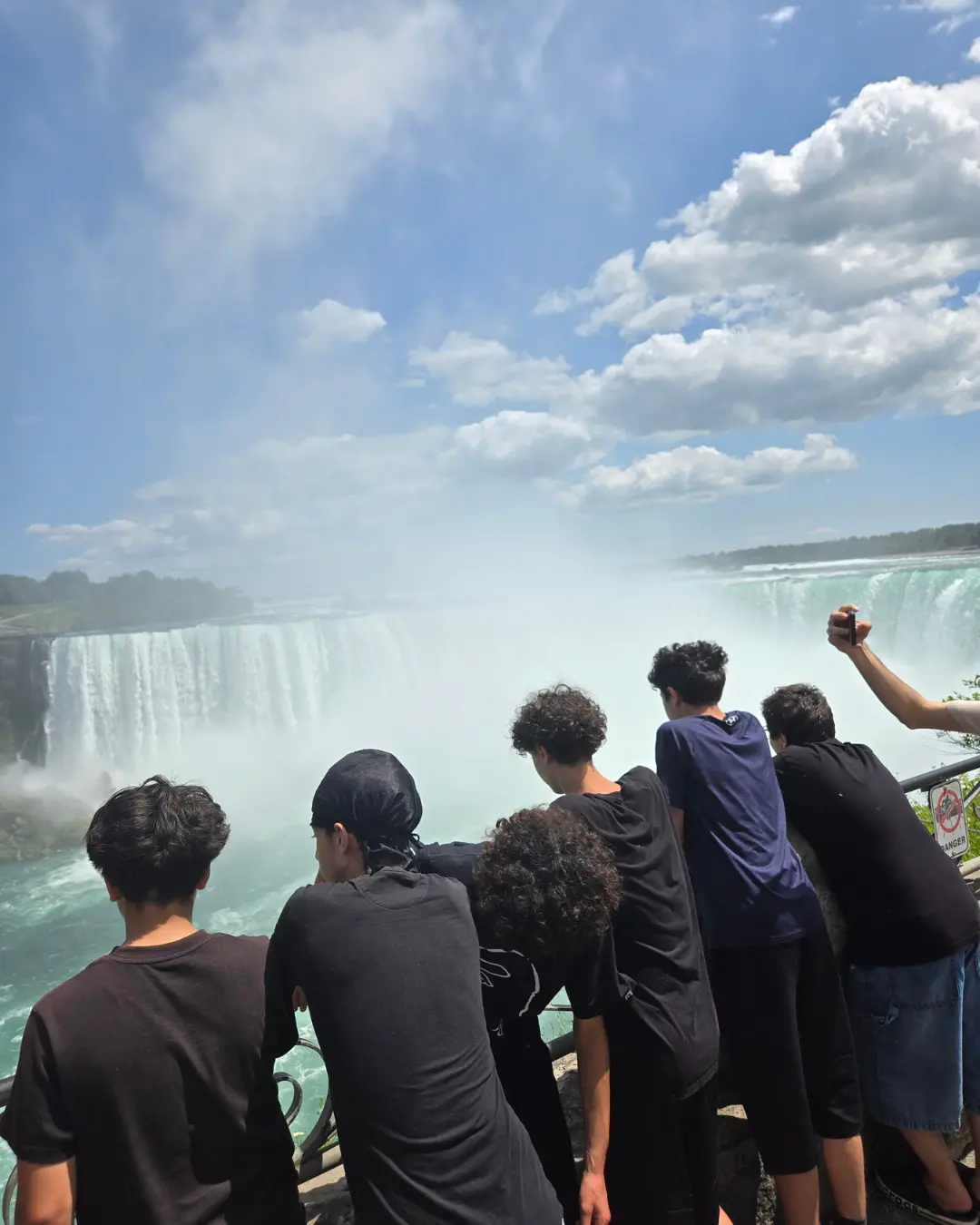 GRFS Grade 9 and 10 students viewing Niagara Falls during an educational Summer School trip.