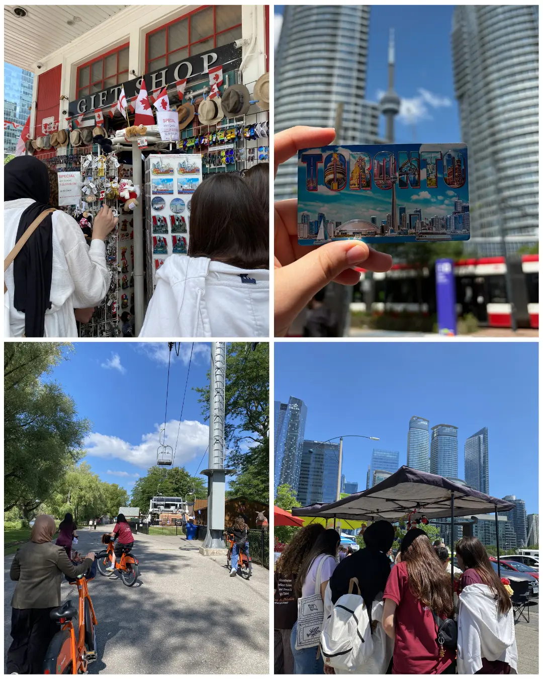 GRFS Grade 9 students biking, souvenir shopping and exploring downtown Toronto near the CN Tower