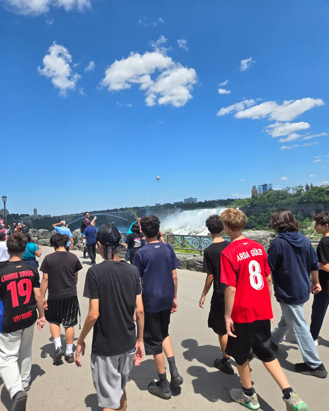 GRFS Grade 9 and 10 students exploring Niagara Falls with mentors during an educational trip.
