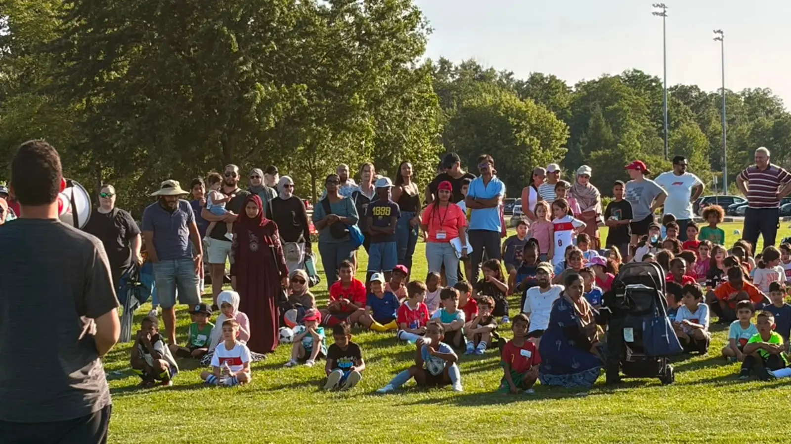 Families and more than 100 young participants gathered for the GRFS summer soccer opening.