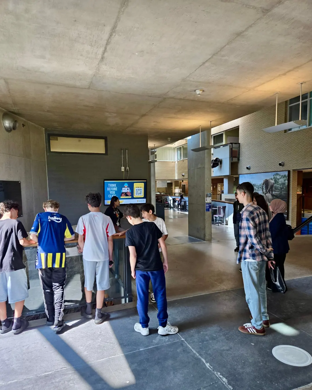 GRFS mentorship students exploring exhibits at the University of Waterloo Earth Sciences Museum.