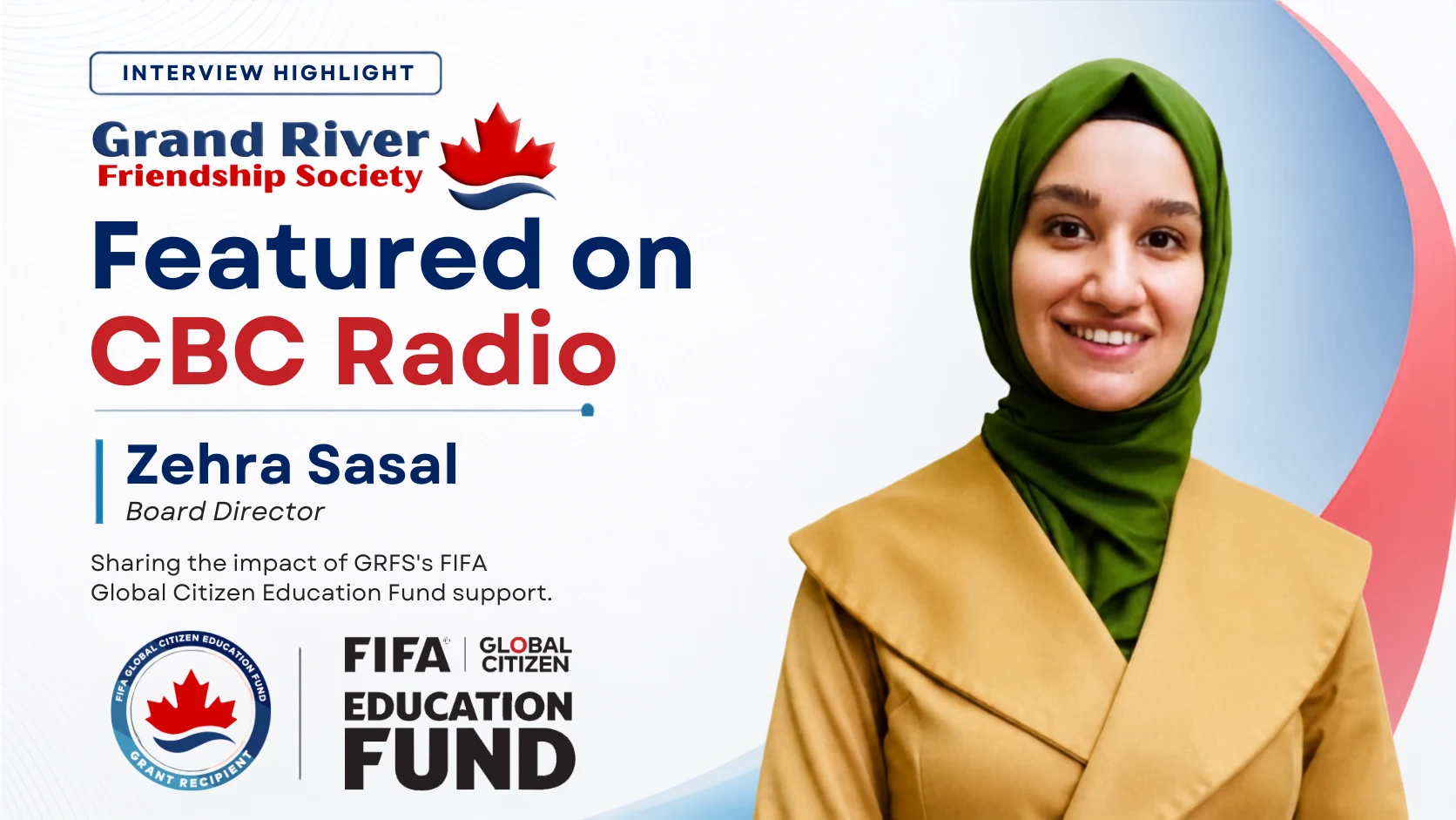 GRFS Board Member Zehra Sasal featured in a CBC Radio Kitchener-Waterloo interview about the Football for Learning program.