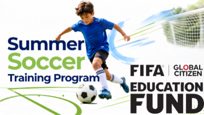 Summer Soccer Training Program featured image for GRFS Sports Academy, promoting a free 7-week FIFA-sponsored soccer program for children and youth.
