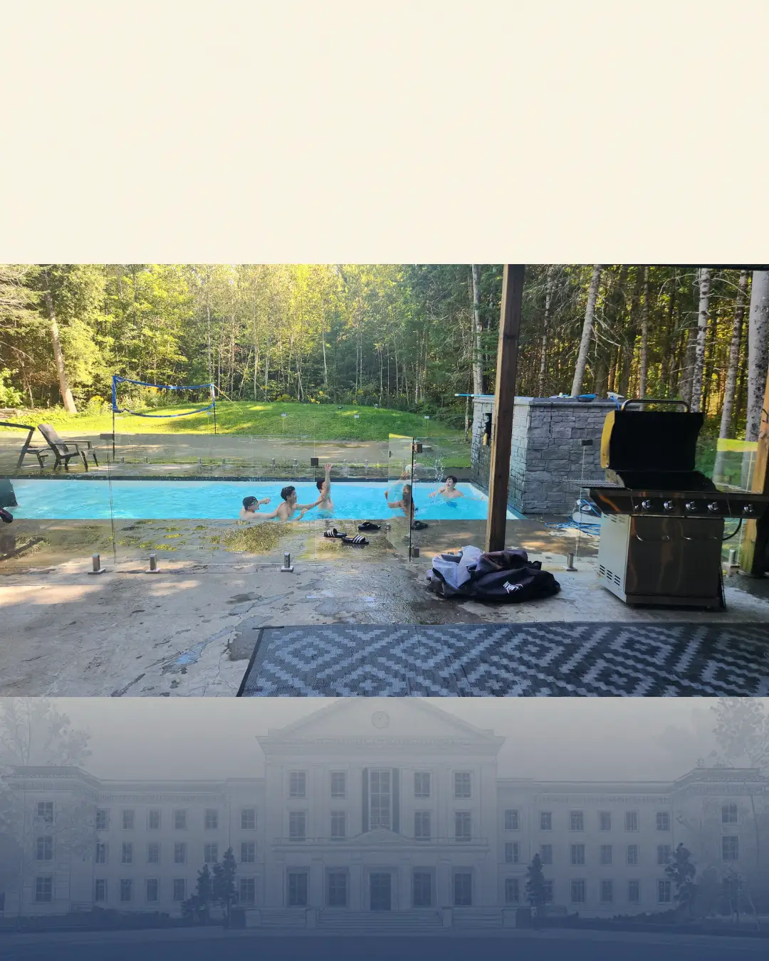 GRFS Quebec Trip 2026 - 04 Students enjoying swimming during the GRFS Quebec cottage trip