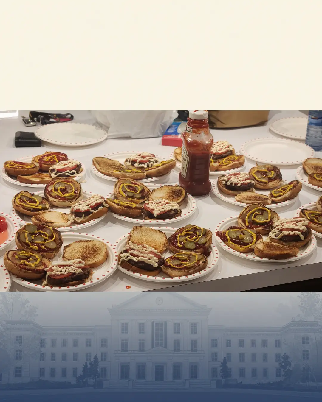 GRFS Quebec Trip 2026 - 09 Burgers prepared for a shared meal during the GRFS Quebec trip