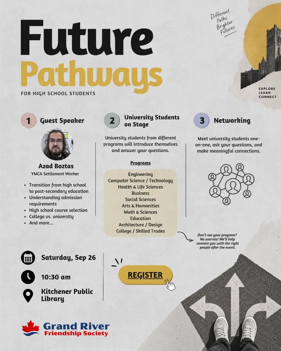 Future Pathways 2026 event poster with program and registration details